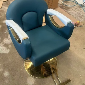 Chaise de barbier hydraulique inclinable rétro, design portable, chaise de coiffure en cuir confortable, fonction de massage pour salons de beauté - Product Image 5