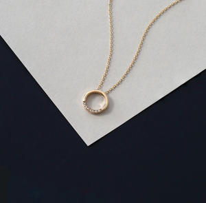 Inspire gioielli all'ingrosso personalizzato diamante cerchio collana ciondolo incidere Cubic Zirconia anello collana moneta vuota - Product Image 4