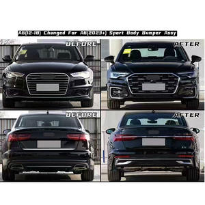 2012-2018 A6 mise à niveau <span class=keywords><strong>2023</strong></span> + C7S mise à niveau C8P <span class=keywords><strong>RS6</strong></span> phares à LED feux arrière pare-chocs avant Style révisé nouveau Kit de carrosserie pour Audi - Product Image 4