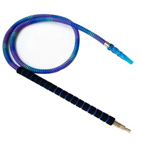 Accessoires pour chicha, chicha colorée avec miroir, tuyau de 1,8 m, poignée en éponge, tuyau en PVC, tuyau en aluminium