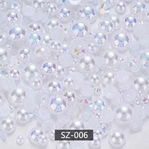Perlas de Resina ABS de 30g, Media Perla Plana, Tamaños Mixtos, Redondas, para Manualidades, Decoración de Ropa, Bolsos, Uñas, Venta al Por Mayor - Product Image 6