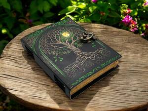 Journal en cuir Arbre de Vie fait main, Grimoire, Livre de sorts - Product Image 5
