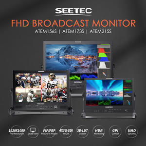 Moniteur professionnel SEETEC ATEM173S 17,3 pouces pour diffusion, Quad View, FHD, SDI/HDMI avec zoom de pointe, <span class=keywords><strong>animation</strong></span> de <span class=keywords><strong>d</strong></span>émarrage personnalisée - Product Image 2