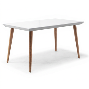 White Color <b>Dining</b> <b>Tables</b> with <b>Wood</b> Base and <b>Legs</b> from Turkiye - Product Image 1