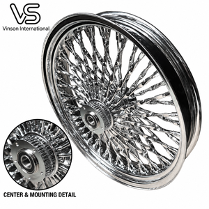 Rueda de alambre cromada de 21 pulgadas para motocicleta Harley Softail Touring Dyna Sportster, aplicación personalizada - Product Image 3