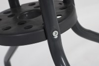 Table de bistrot moderne en acier noir mat avec plateau en verre pour extérieur, jardin, patio, événements, cour, parc, mobilier
