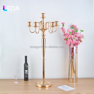 Décoration de mariage LEDA, style européen, chandelier en métal, porte-bougie, candélabre européen à 5 bras pour événements, mariage - Product Image 2