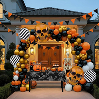 Kit d'arche de ballons d'Halloween sur le thème des maisons hantées, décorations de fête d'horreur avec crânes et yeux