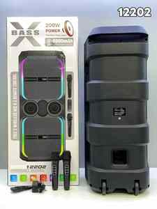 Enceinte Karaoké Stéréo Double Woofer 12 Pouces <span class=keywords><strong>avec</strong></span> 2 Micros, Lumières RGB, HIFI Super Bass, Bluetooth, <span class=keywords><strong>Tour</strong></span> d'enceinte sans fil pour Fêtes en Extérieur et DJ - Product Image 3