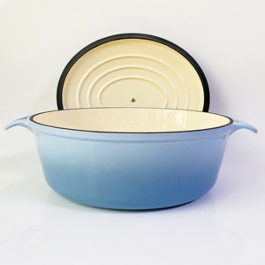 Casserole peu profonde <span class=keywords><strong>en</strong></span> <span class=keywords><strong>fonte</strong></span> Offres Spéciales émaillée marmite de cuisine pour four hollandais avec couvercle - Product Image 4