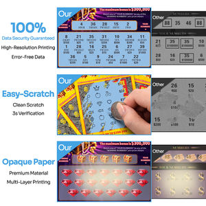 Oem Odm Full Color Win Jackpot Tailles personnalisées Échantillon de logo Impression numérique Cartes de loterie - Product Image 5