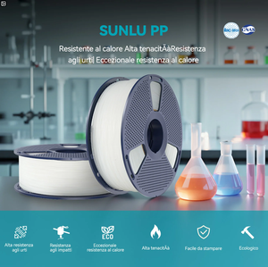 Filamento de Polipropileno PP SUNLU para Impresora 3D, 1 kg, Material PP Ligero y Resistente, Resistente a Químicos, 1.75 mm - Product Image 5