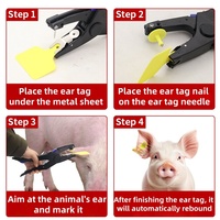 Pinzas Automáticas para Etiquetas de Oreja, Pinzas para Etiquetas de Oreja de Ganado, Equipo para Etiquetar Orejas de Animales