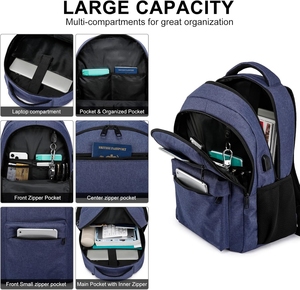 Sac à dos de <span class=keywords><strong>sport</strong></span> décontracté OEM pour hommes et femmes, sac à dos pour ordinateur portable avec port de charge USB, sac à dos léger pour le travail, les voyages et l'école - Product Image 2