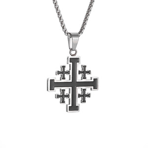Joyería al por Mayor para Revendedores, Collar con Cruz Templaria <span class=keywords><strong>de</strong></span> <span class=keywords><strong>Jerusalén</strong></span>, Cobre con Diamantes, Joyería Personalizada Unisex - Product Image 6