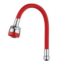 Robinet de cuisine moderne à col de cygne 360 degrés avec flexible en silicone, mitigeur monocommande 2 voies, bec en acier inoxydable et aérateurs