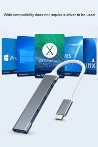 Silver 4 in 1 Type-c Extender Usb <strong>Por</strong> <strong>Hub</strong> Extension Dock Multifunctional Usb 4 Port <strong>Hub</strong> 3.0 Computer Usb <strong>Hub</strong> 3.0 Extension Dock - Product Image 6