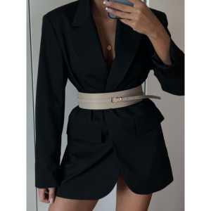 Cinturón largo elegante de cuero sintético para adultos, estilo boda, diseño de montaje frontal, ajuste estándar - Product Image 2