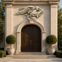 Sculpture d'ange de prière en pierre de quartz, en position agenouillée avec des ailes, peinte à la main, décoration religieuse pour jardin extérieur et maison