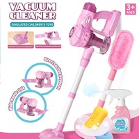 Ensemble de jeu d'imitation aspirateur en plastique à piles avec effets sonores, balai et serpillière pour le nettoyage simulé