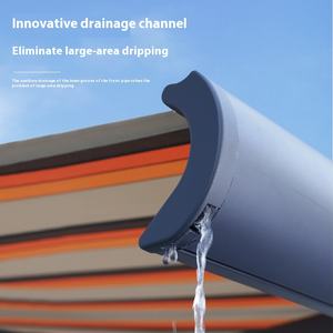 Auvent rétractable moderne électrique, cadre en alliage <span class=keywords><strong>d</strong></span>'aluminium, <span class=keywords><strong>toile</strong></span> en polyester imperméable <span class=keywords><strong>pour</strong></span> terrasse extérieure, balcon, télécommande - Product Image 6