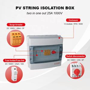 <span class=keywords><strong>Onesto</strong></span> PV Combiner <span class=keywords><strong>Box</strong></span> 2 <span class=keywords><strong>String</strong></span> DC 1000V IP65 Caja de conexiones eléctrica de montaje en pared para paneles solares - Product Image 2