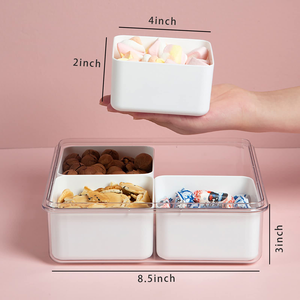 Wholesale Clear PP Snack <b>Storage</b> Box Airtight Divided Serving Tray Stackable Plastic Food <b>Container</b> for Organizing Wholesale - Product Image 2