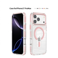 Étui de téléphone à charge sans fil pour iPhone 16 Pro, cadre anti-collision coloré, étui transparent pour iPhone 18Pro/18ProMax