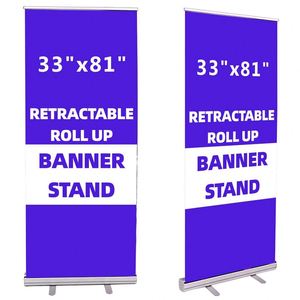 Adjustable Lightweight Portable Custom Retractable Roll Banner Stand 85*200cm Aluminum Frame Easy Detachable for Trade <b>Shows</b> - Product Image 2