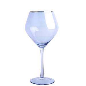 軽奢な家庭用金縁スモークグレーワイングラスクリスタルグラスゴブレット - Product Image 2