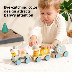 Porteur transfrontalier en <span class=keywords><strong>bois</strong></span> éducatif pour bébés - Capacité de charge 10 kg - Cadeau pour nourrissons de 0 à 12 mois - Product Image 3