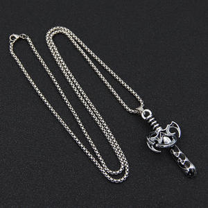 Venta caliente nuevo diseño titanio acero suéter collar personalidad Hip Hop pareja clavícula collares para hombres mujeres - Product Image 3