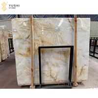 Dalle de marbre naturel beige poli YUSHI, grand design moderne, motif lotus, pour la décoration des sols et des murs d'hôtels