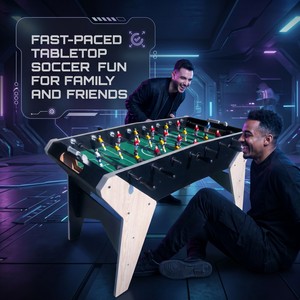 Table de football professionnelle de 56 pouces, table de baby-foot avec barres en acier inoxydable de 16 mm, jeux interactifs de sport d'intérieur <span class=keywords><strong>pour</strong></span> adultes - Product Image 4