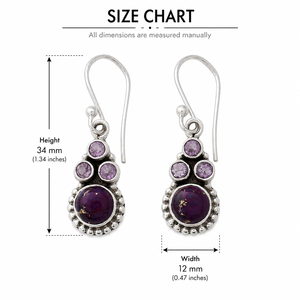Vintage Purple <b>Blue</b> Green Drop <b>Earrings</b> Women Elegant Fashion Jewelry - Product Image 4