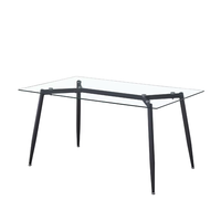 Table basse en verre rectangle simple moderne vente directe d'usine dessus de table en verre transparent table à manger en verre rectangle