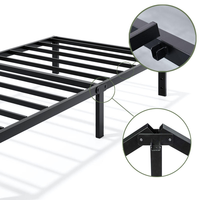 Cadre de lit en métal noir sur mesure OEM, design moderne et minimaliste, installation facile, robuste, idéal pour appartement locatif, chambre d'amis, dortoir