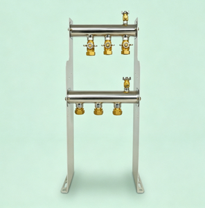 Colector de 3 Puertos para Calefacción por Suelo Radiante GHNOR3p, Colector de Distribución de Agua Caliente para Sistema de Calefacción Hidrónica por Suelo Radiante - Product Image 1