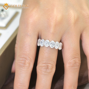 Igi เพชรที่ปลูกในแล็บ5-10CT กำหนดเอง18K 14K 10K แหวนหมั้นสุดหรู unisex รูปไข่ VVS Def goldleafgem - Product Image 3