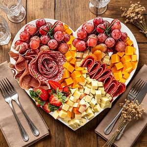 Plastic Heart Shaped <b>Tray</b> White Reusable Decorative Bowl For Baby <b>Shower</b> Charcuterie Display - Product Image 3