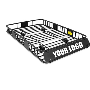Portaequipajes <span class=keywords><strong>de</strong></span> Acero para <span class=keywords><strong>Techo</strong></span>, 150 LBS, Recubrimiento <span class=keywords><strong>de</strong></span> Polvo Negro, para Nissan Frontier, Plegable, Aerodinámico, para Camionetas, SUV, Jeep - Product Image 1