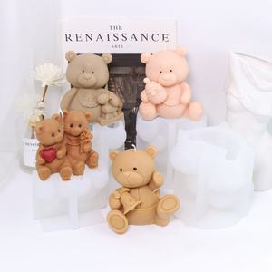 Bouteille de <span class=keywords><strong>lait</strong></span> ours Silicone bougie moule Animal ours résine savon moule pour résine époxy coulée chocolat gâteau décoration bricolage Supplie - Product Image 2