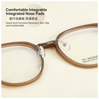 Montures de lunettes M8202 en titane ultra-légères, à monture complète, haute élasticité, durables, anti-déformation, style vintage, pour petits carnets rouges