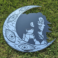 Miroir mural décoratif léger et incassable en forme de lune irrégulière, design anime personnalisé, logo durable