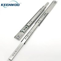 Glissière de tiroir industrielle robuste Keenwoo KW-5301 2000mm 113KG à extension complète, silencieuse, à 3 sections, sans verrouillage, pour cuisine et chambre