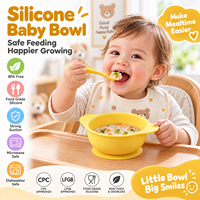 Vaisselle pour enfants sans BPA, anti-déversement, avec base d'aspiration intégrée, compatible lave-vaisselle, bol et cuillère pour bébé