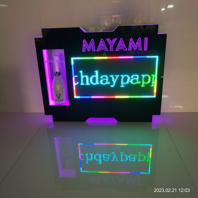 Cellphone APP Programmable Scrolling LED Message Billboard Letters Led Sign bar VIP Display Screen Glorifier Bottle Presenter