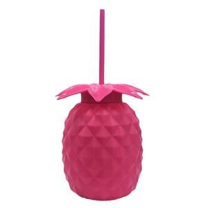 Jugo personalizado 600ml plástico fruta burbuja té reutilizable a granel beber piña forma pajita tazas con pajita - Product Image 4