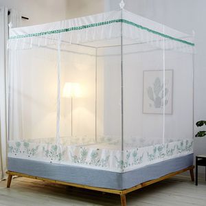 Nouvelle Installation Simple de lit Double Double couleur carré support supérieur tente fer <span class=keywords><strong>Art</strong></span> peinture carré moustiquaire peut être en gros - Product Image 6