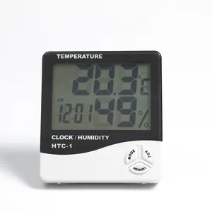 数字室内 LCD 温度计湿度计带定时器闹钟房间温度湿度测量仪仪器 HTC-1